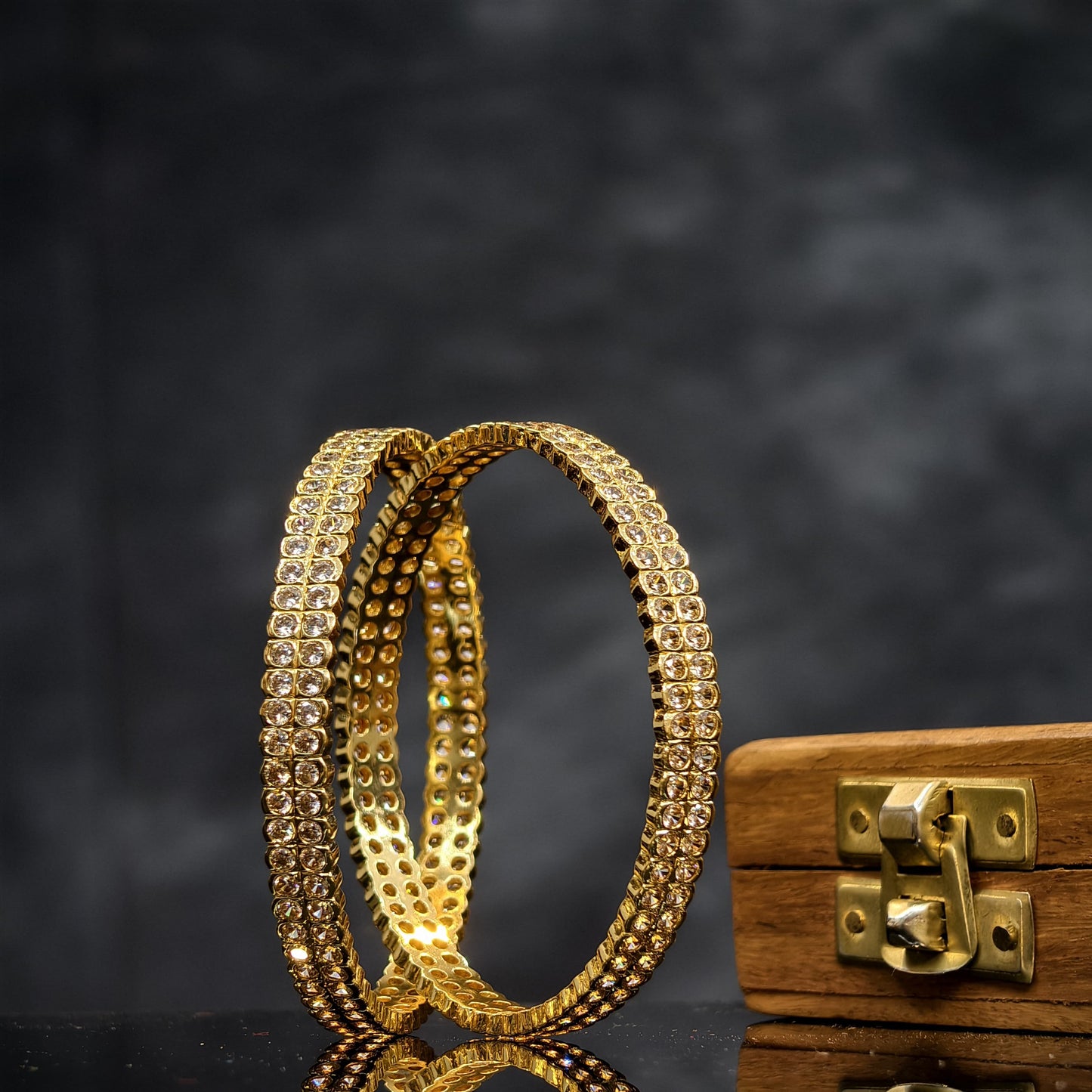 2.4 white stone bangles