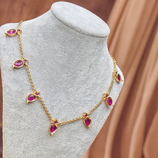 Kempu stone neck piece