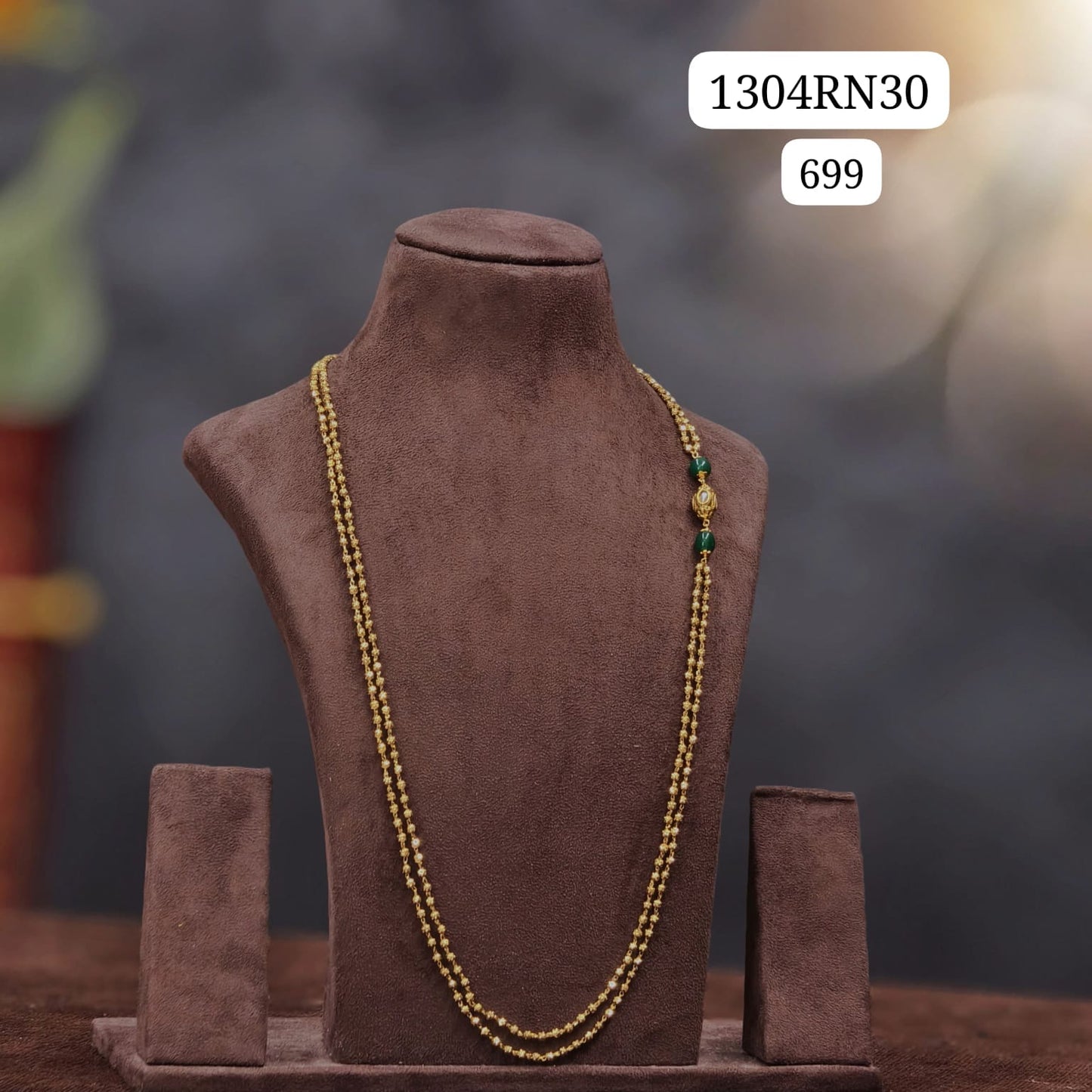 2 lines gold beads chain