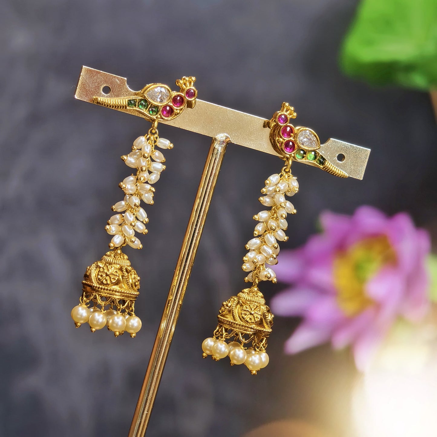Peacock earrings