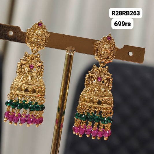 Micro gold butta earrings