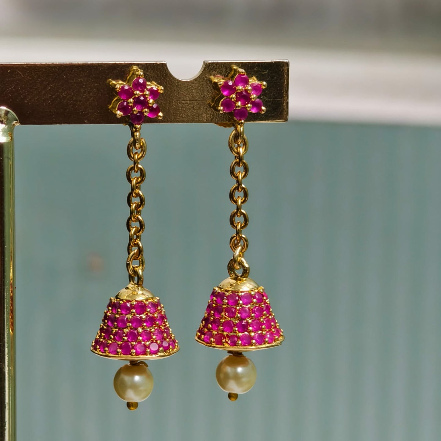 Flower string earrings