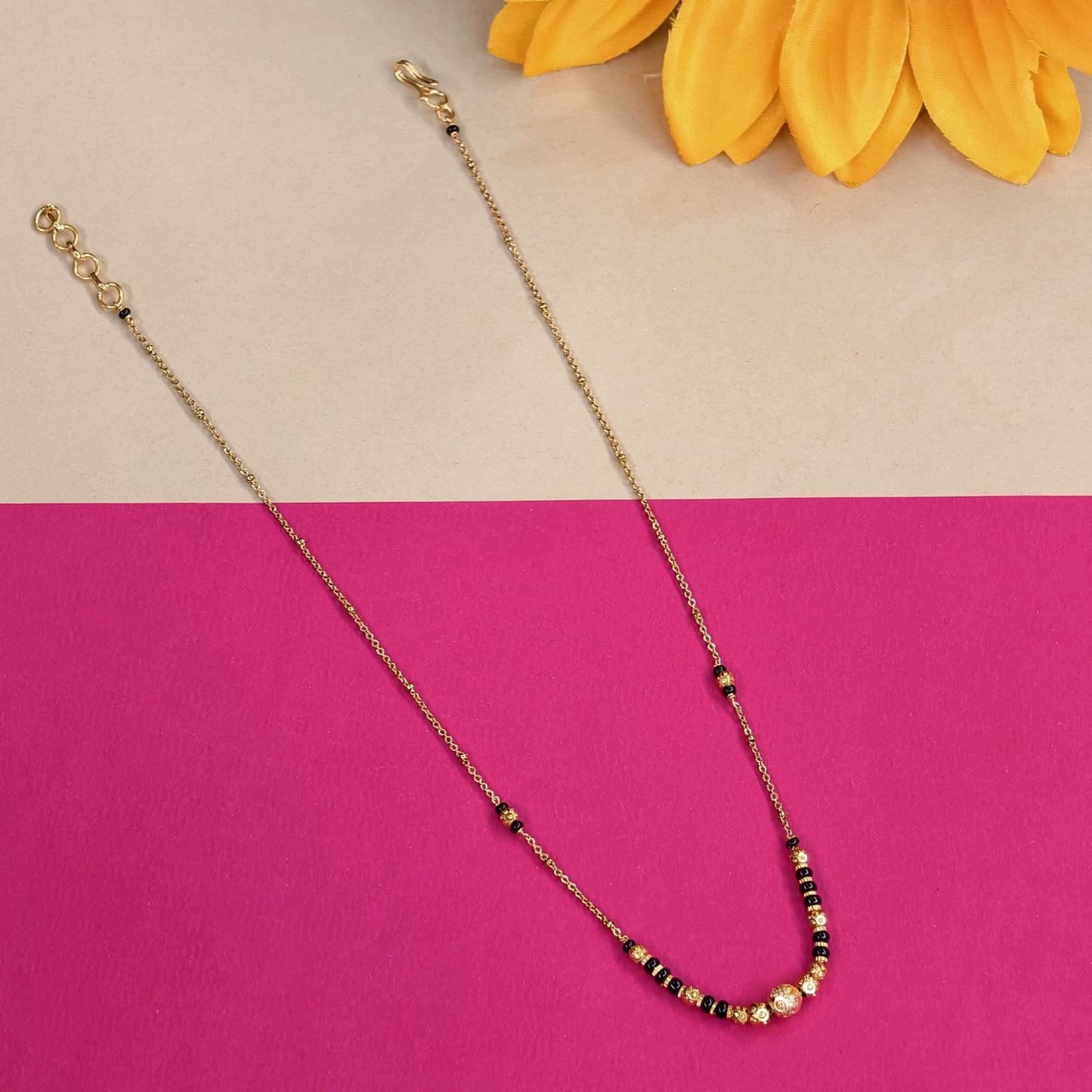 Sleek pattern black beads