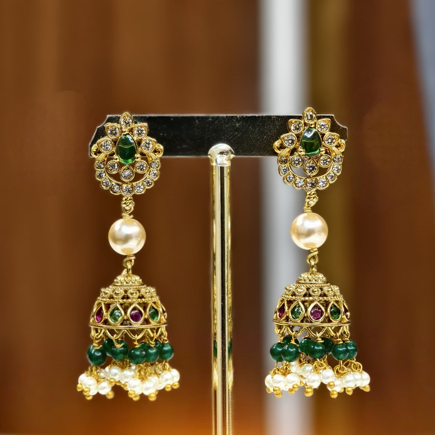 Green butta earrings