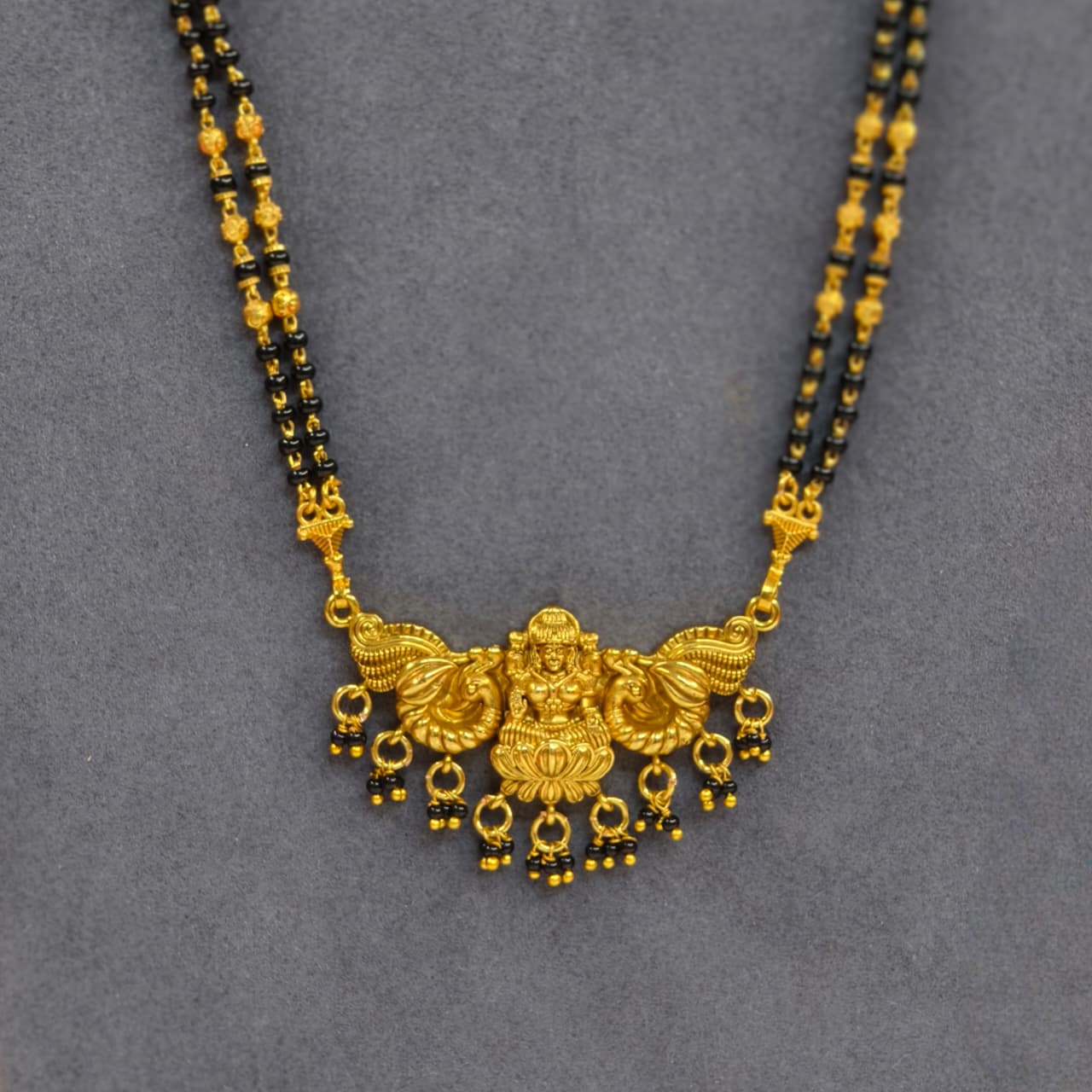 Laxmi long black beads