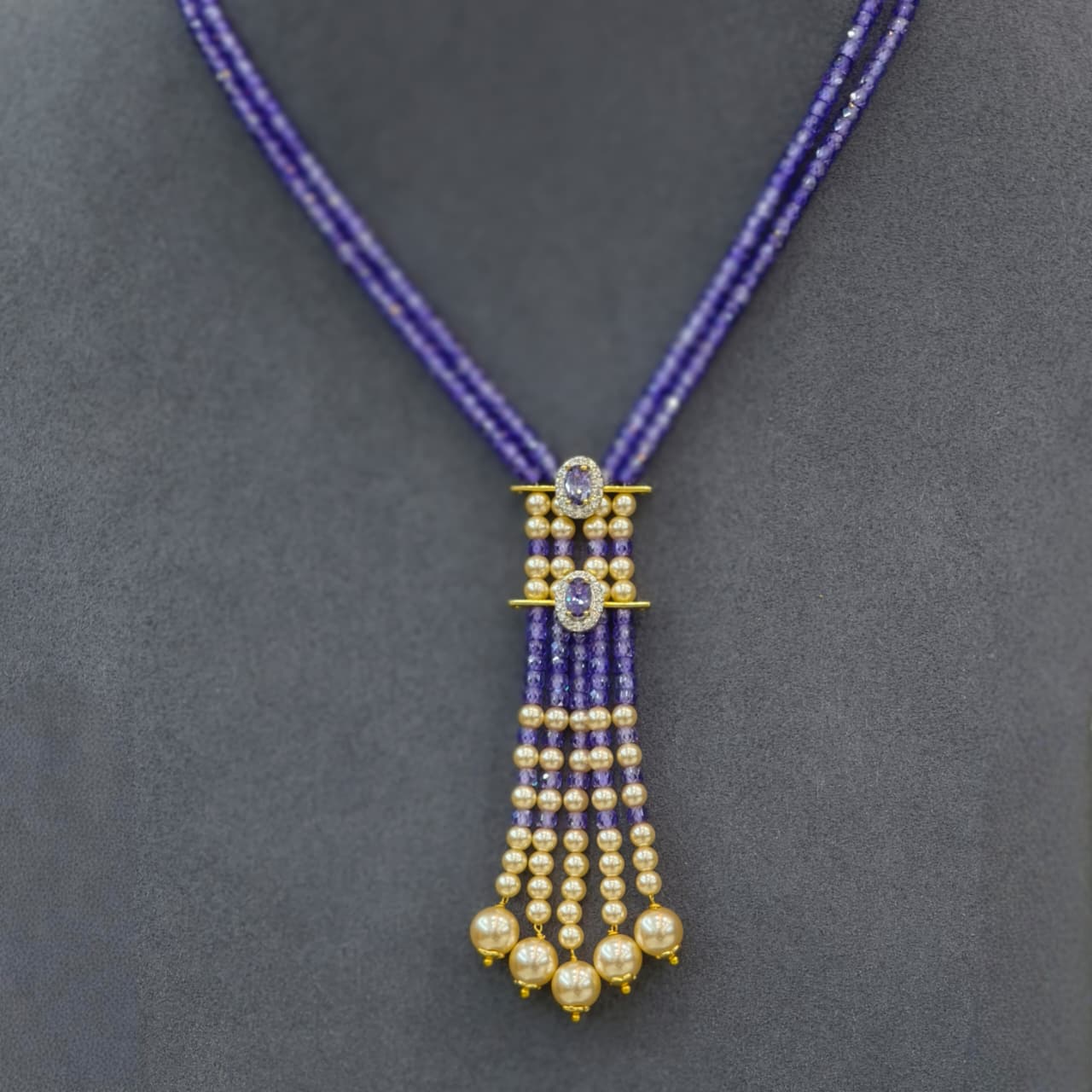 Voilet beads necklace piece