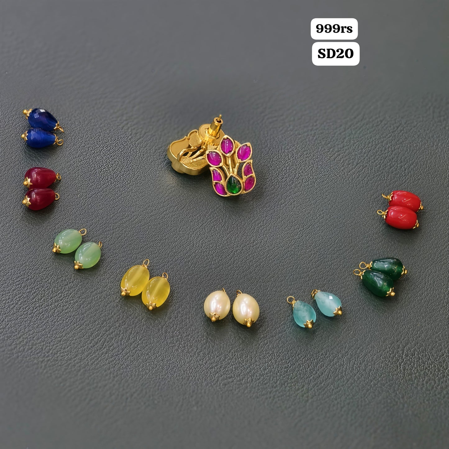 Kundhan studs with Drops