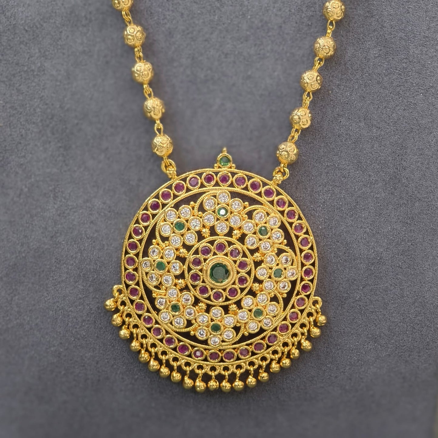 Pendent with Gold Balls Chain
