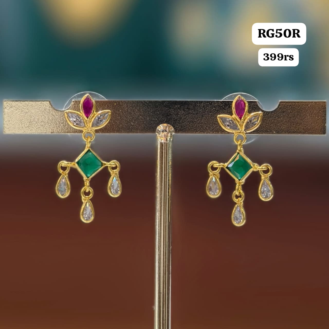 Pink & Green Earrings