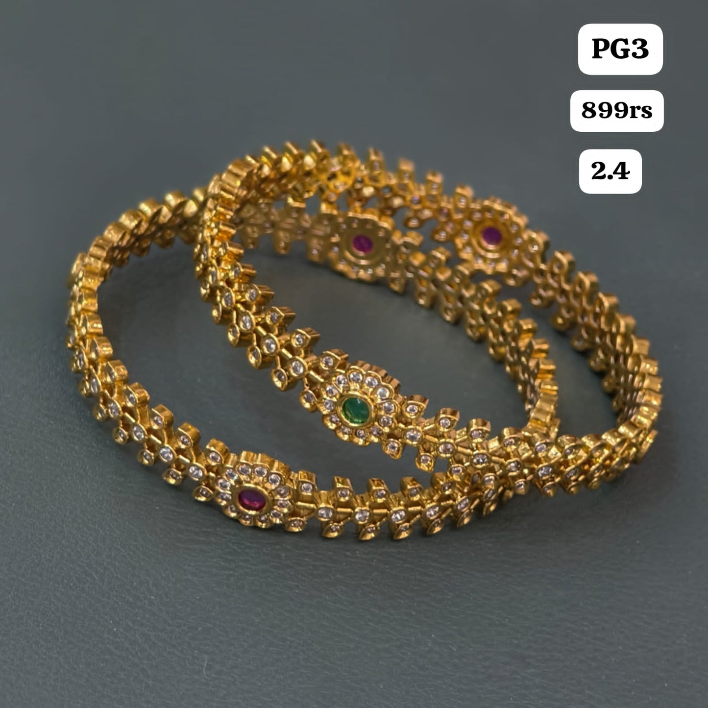 Flower pattern Bangles (2.4)