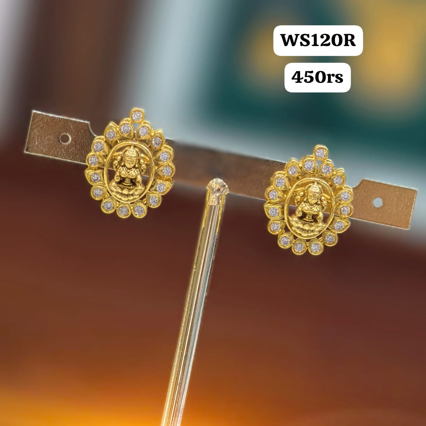 Laxmi white stone Stud