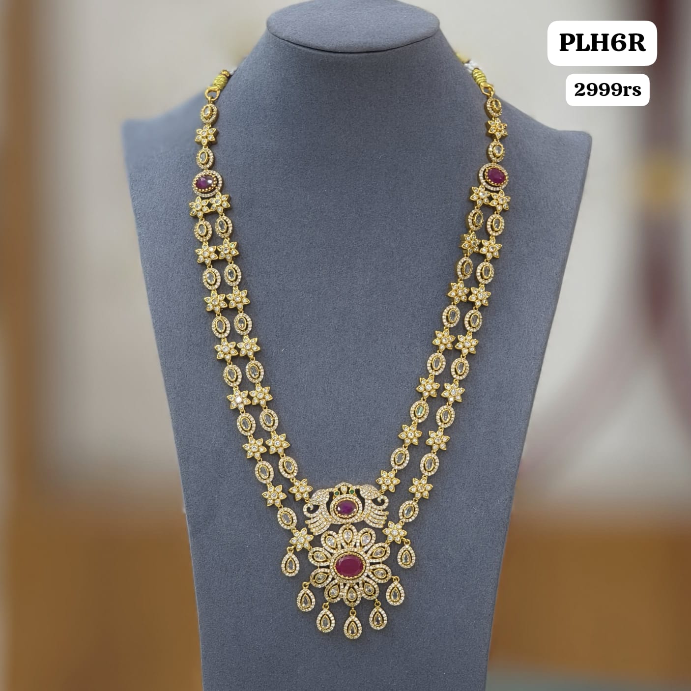 Double layer Long Neckset (pink)