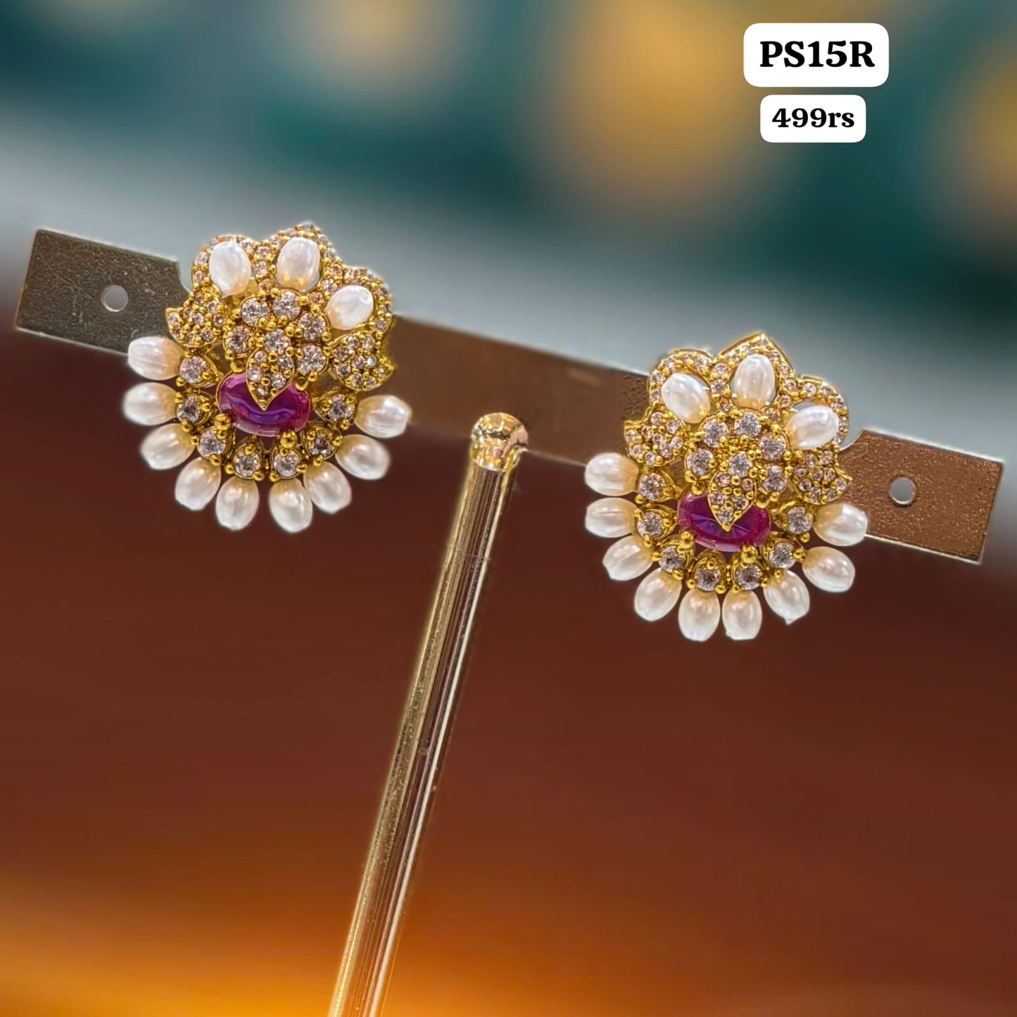 Pink & white studs
