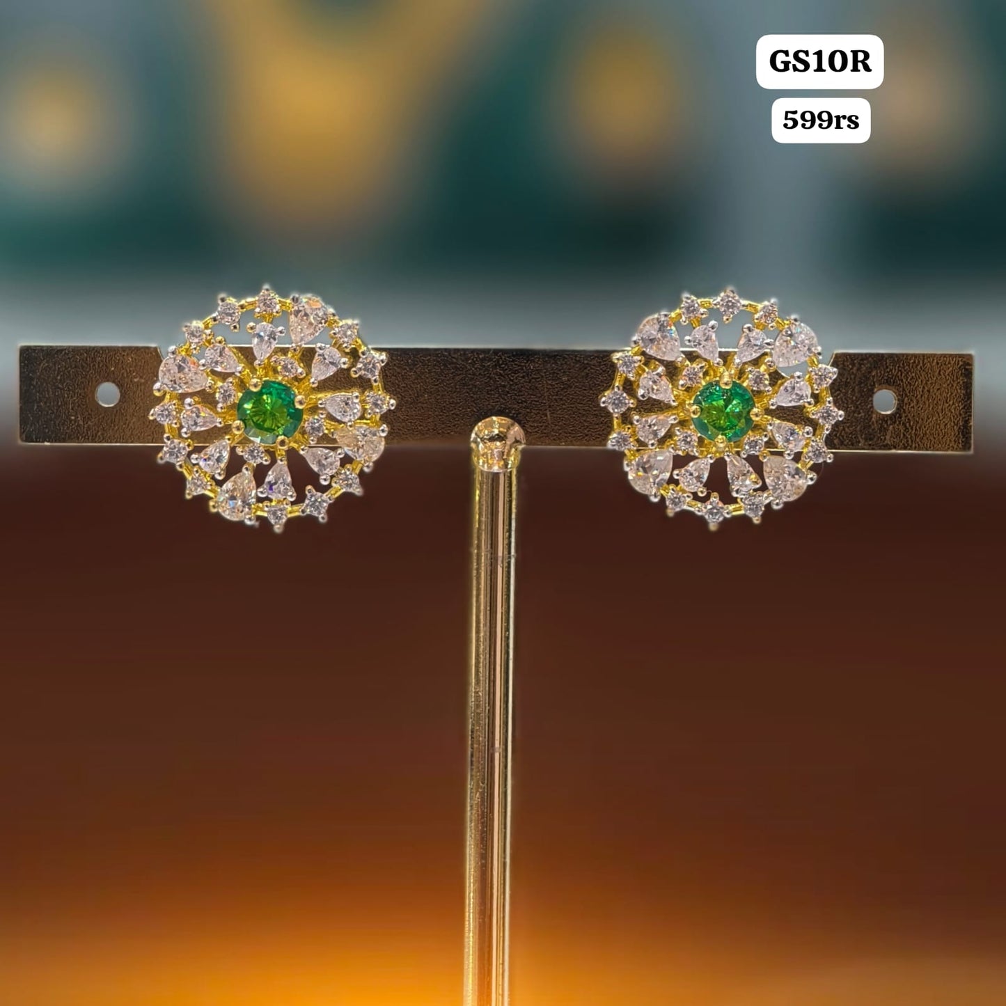 Diamond studs (green)