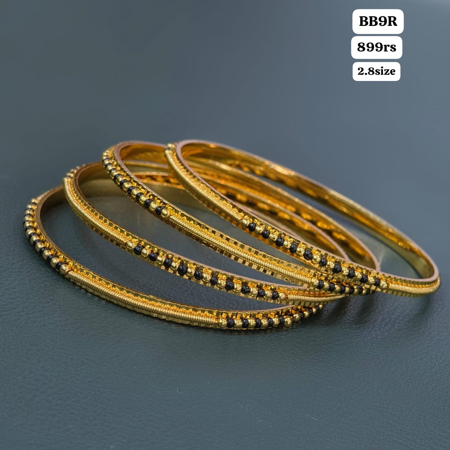 Black beads Bangles (2.8)
