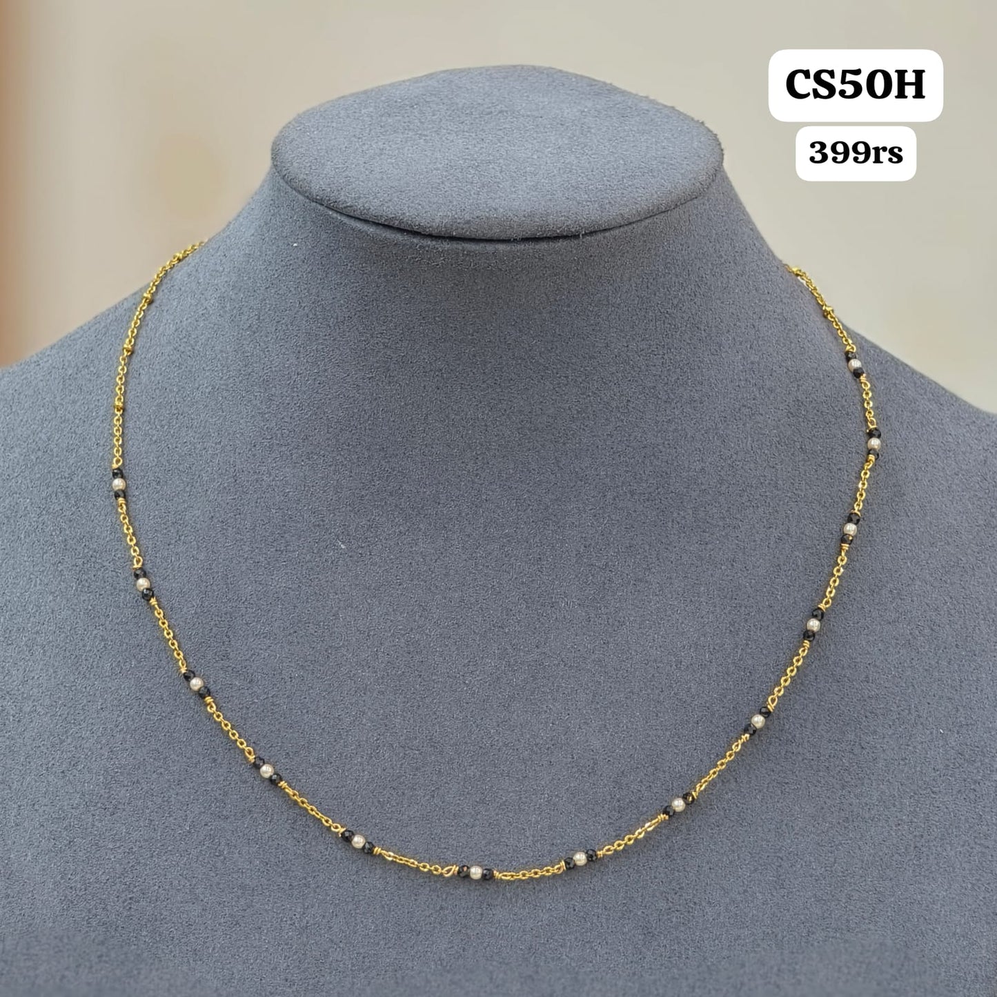 Short black beads