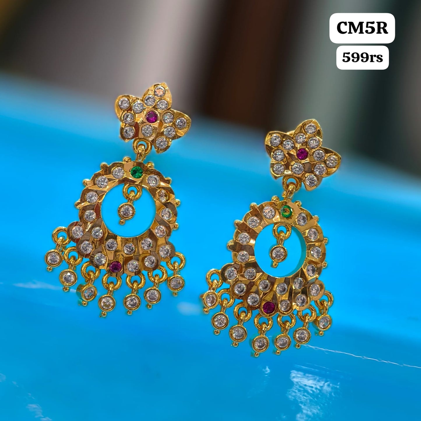 Micro gold Chandbhali Earrings