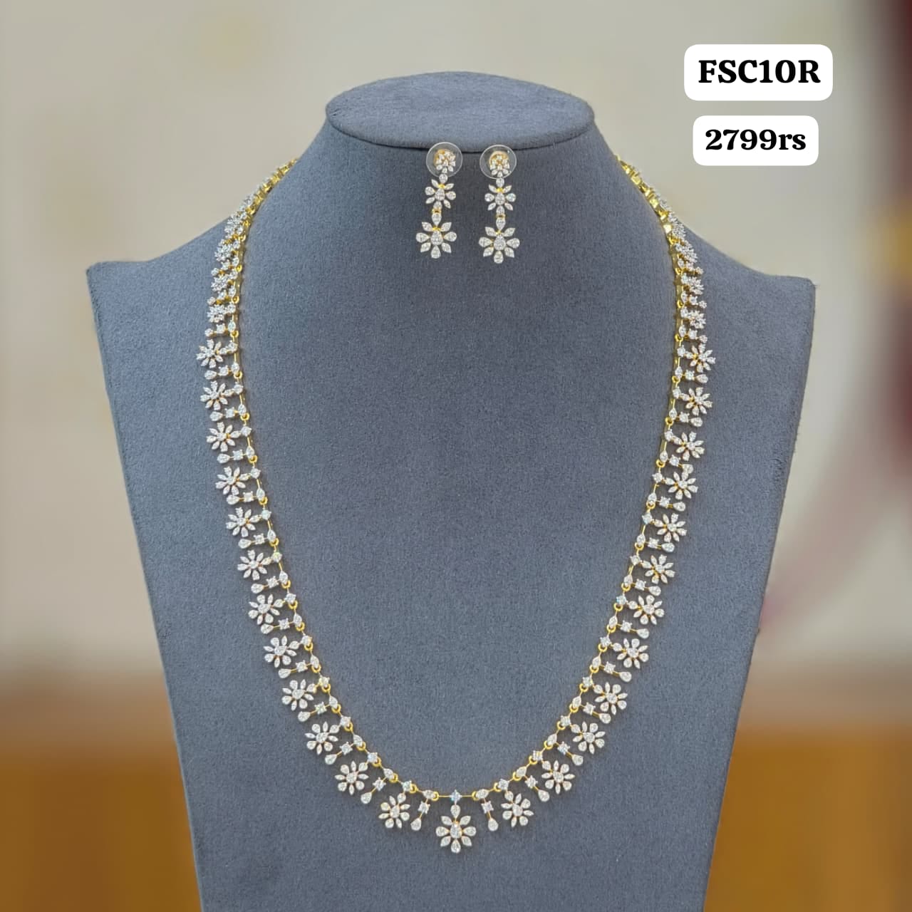 Diamond stone long Neckset