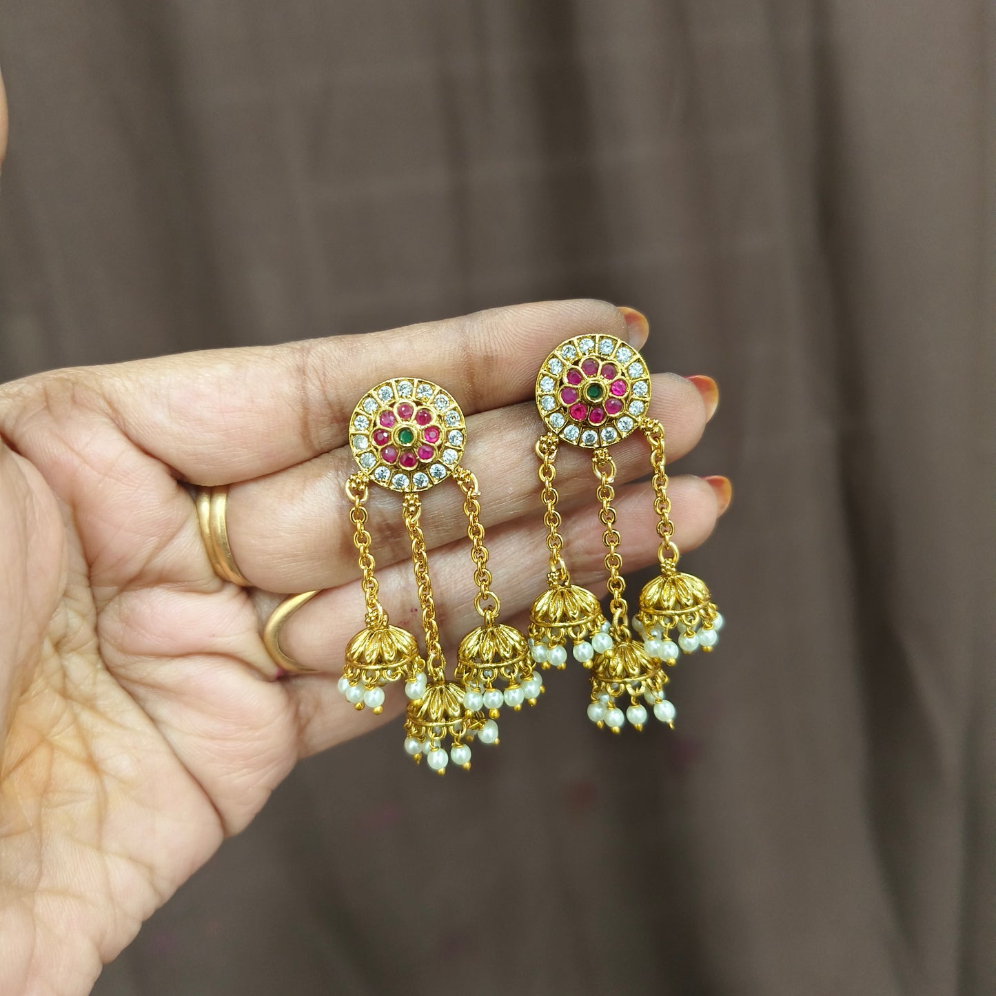 3 butta earrings