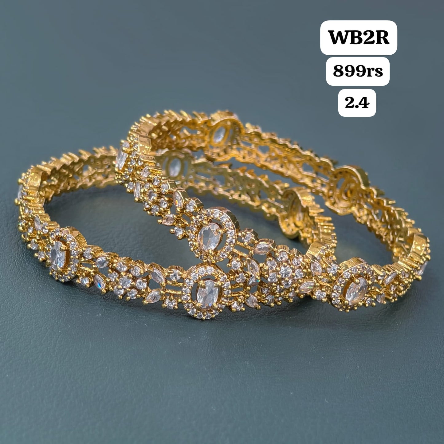 White stone Bangles (2.4)