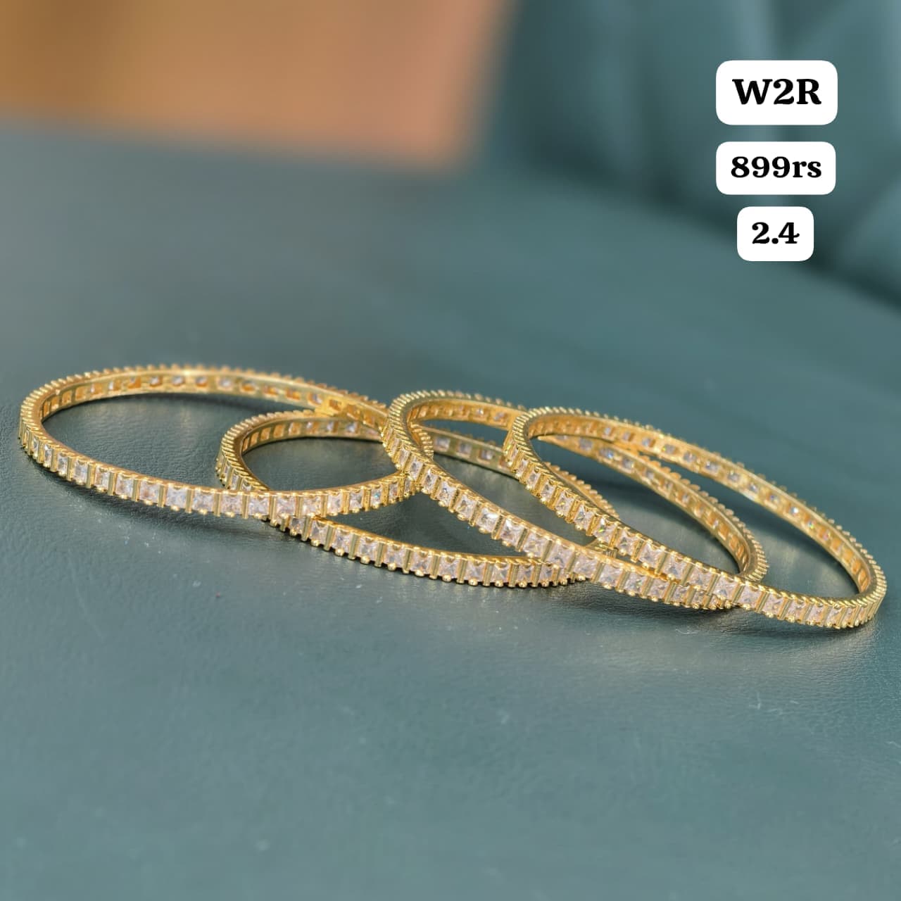 White stone bangles (2.4)