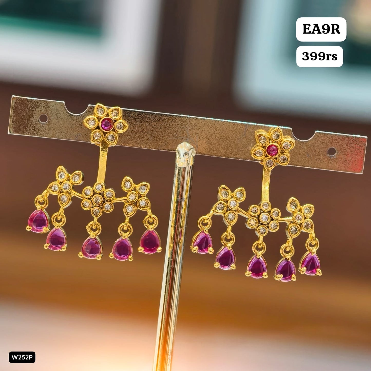 Pink Flower Earrings