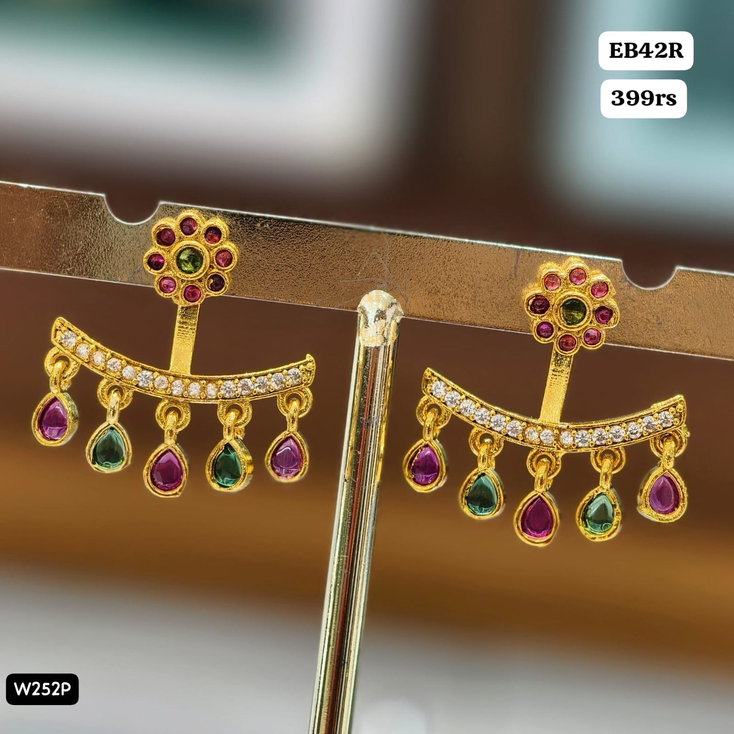Flower Earrings (multi stone)