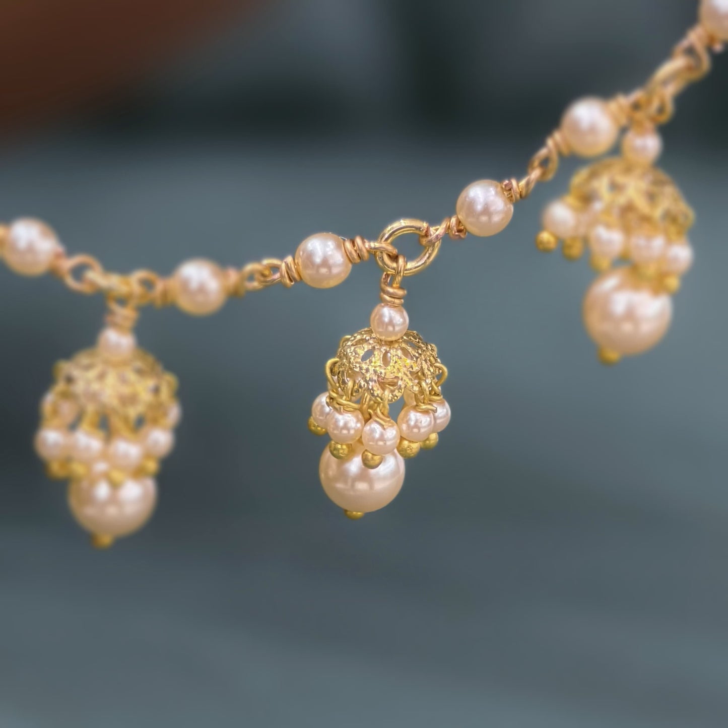 Swarovski beads with small butta Earchains