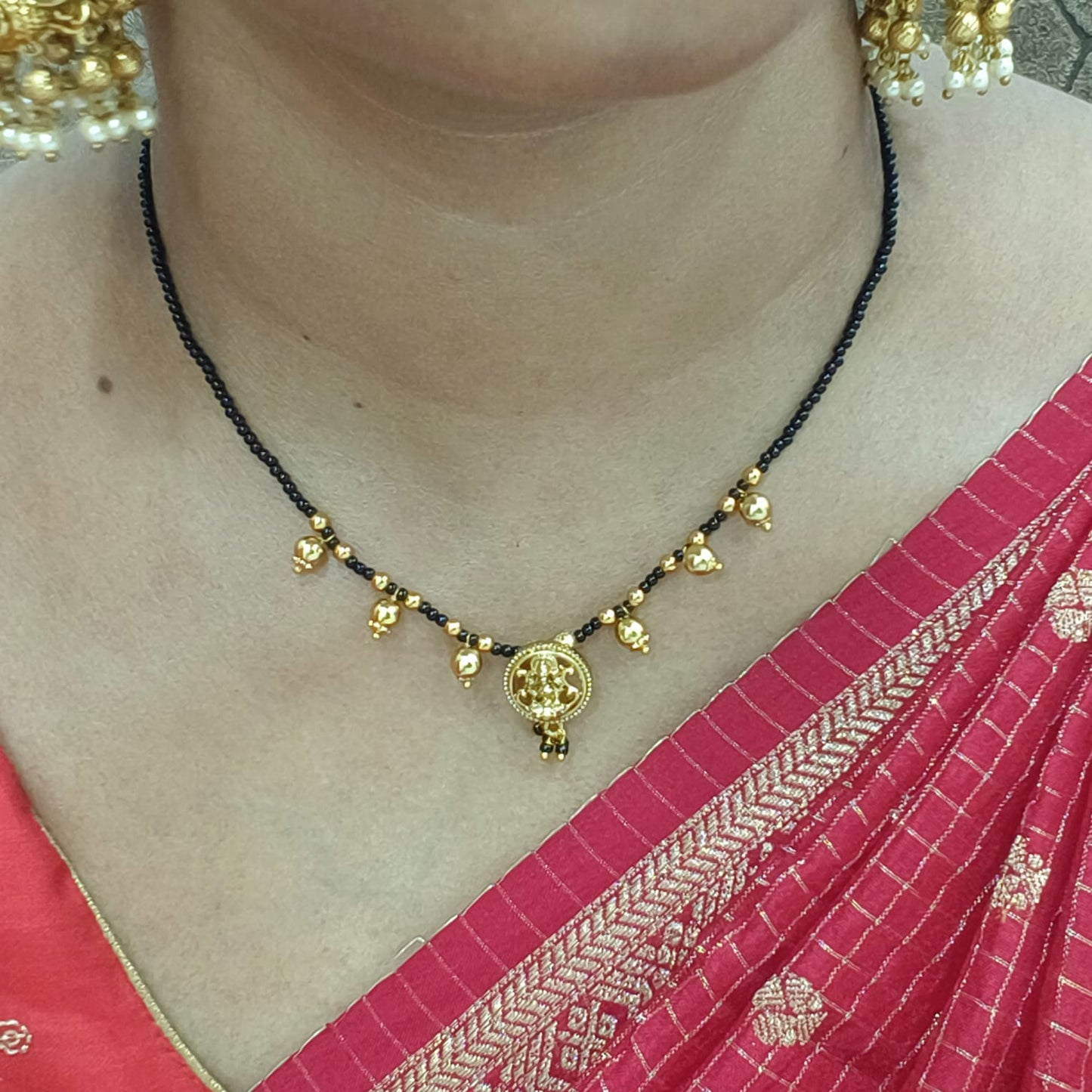 Laxmi short black beads