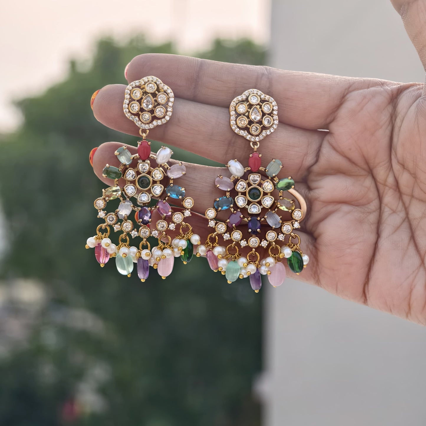 Multi colour earrings