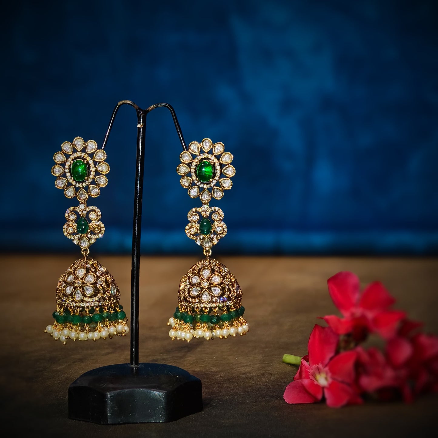 Green butta earrings