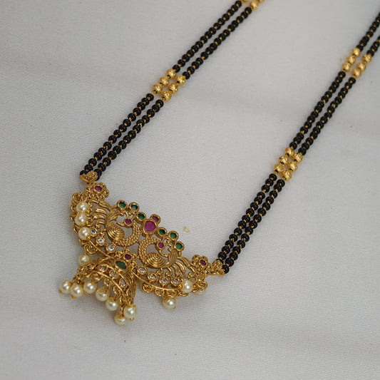 Long black beads