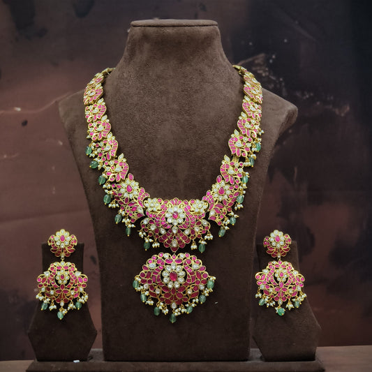 Sliver Based long haram with real Kundan