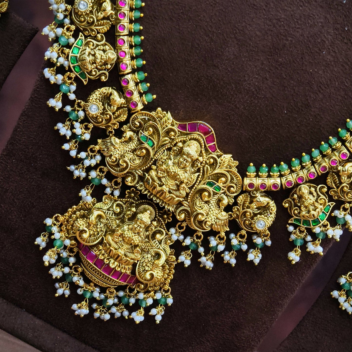Guttapusalu long haram with Kundan stone