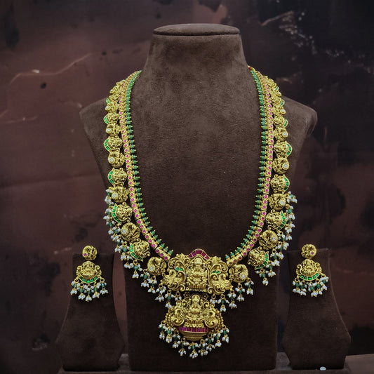 Guttapusalu long haram with Kundan stone