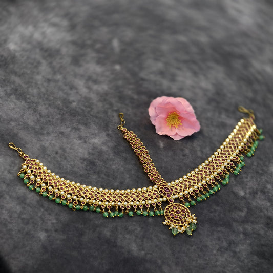 Bridal kempu Maangtika