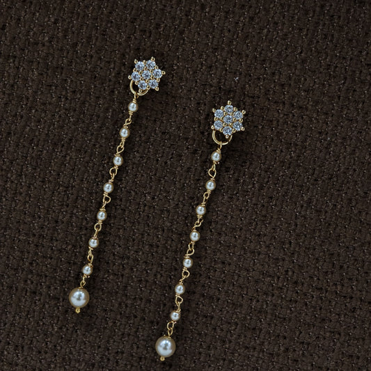 Swaroski pearl string earrings