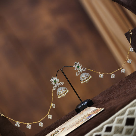 Butta earrings with Earchains.
