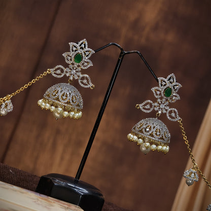 Butta earrings with Earchains.