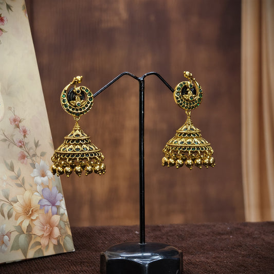Green stone earrings
