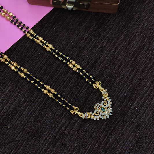 2lines short Black beads