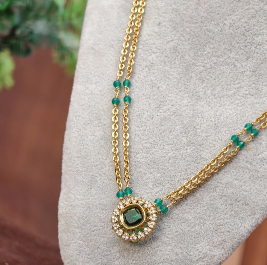 Green beads chain(2lines)