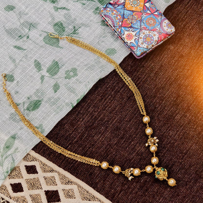 Green kundan chandraharam ( short ) no