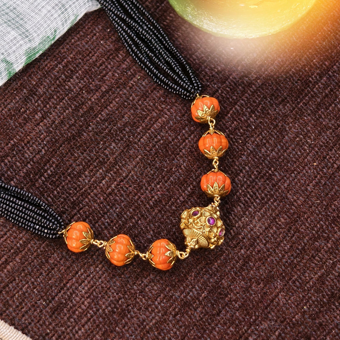 Short black beads