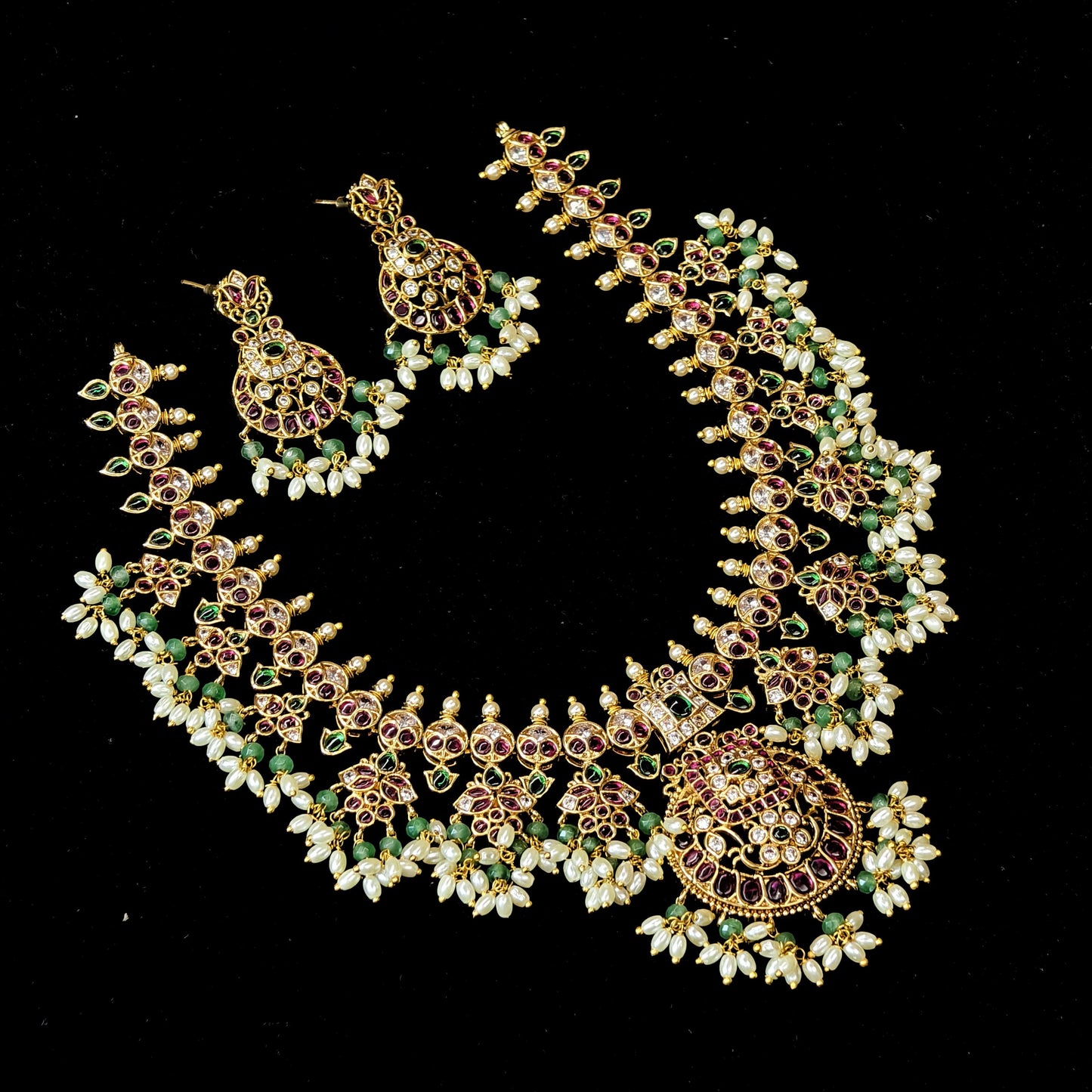 Green beads Neck set.