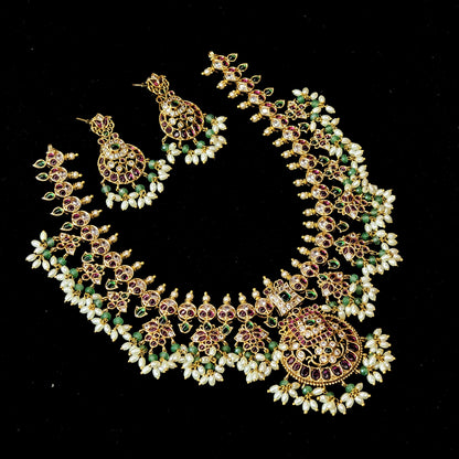 Green beads Neck set.
