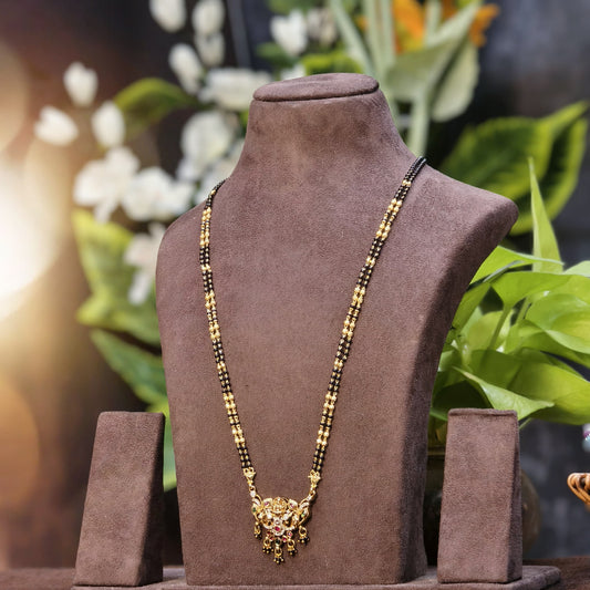 Long black beads