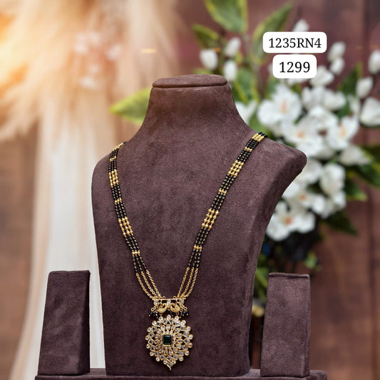 Long black beads