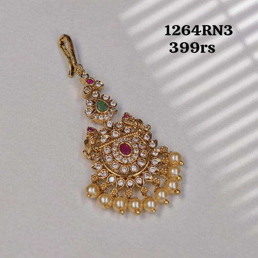 Nakshi white stone tika