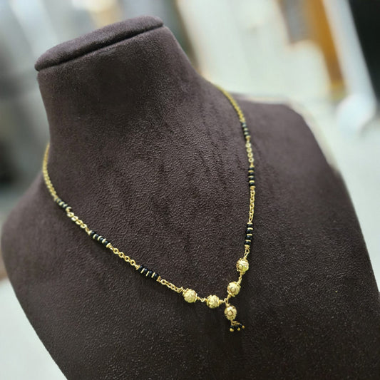 New single line 5 balls Black beads